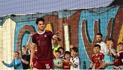 15 August 2025; Patrick Hickey of Galway United after scoring his side's third goal during the Sports Direct Men’s FAI Cup third round match between Salthill Devon and Galway United at Eamonn Deacy Park in Galway. Photo by Piaras Ó Mídheach/Sportsfile