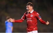 15 August 2025; Owen Elding of Sligo Rovers celebrates at the final whistle of the Sports Direct Men’s FAI Cup third round match between Bohemians and Sligo Rovers at Dalymount Park in Dublin. Photo by Stephen McCarthy/Sportsfile