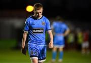 15 August 2025; Ross Tierney of Bohemians after his side's defeat in the Sports Direct Men’s FAI Cup third round match between Bohemians and Sligo Rovers at Dalymount Park in Dublin. Photo by Seb Daly/Sportsfile