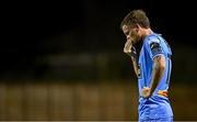 15 August 2025; Adam McDonnell of Bohemians after his side's defeat in the Sports Direct Men’s FAI Cup third round match between Bohemians and Sligo Rovers at Dalymount Park in Dublin. Photo by Seb Daly/Sportsfile