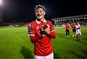 15 August 2025; Owen Elding of Sligo Rovers celebrates after the Sports Direct Men’s FAI Cup third round match between Bohemians and Sligo Rovers at Dalymount Park in Dublin. Photo by Stephen McCarthy/Sportsfile