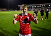 15 August 2025; Ciaron Harkin of Sligo Rovers celebrates after the Sports Direct Men’s FAI Cup third round match between Bohemians and Sligo Rovers at Dalymount Park in Dublin. Photo by Stephen McCarthy/Sportsfile
