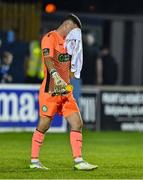 15 August 2025; Bray Wanderers goalkeeper Jimmy Corcoran after his side's defeat in the Sports Direct Men’s FAI Cup third round match between Finn Harps and Bray Wanderers at Finn Park in Ballybofey, Donegal. Photo by Ramsey Cardy/Sportsfile