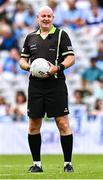 3 August 2025; Referee Shane Curley during the TG4 All-Ireland Ladies Football Intermediate Championship final match between Laois and Tyrone at Croke Park in Dublin. Photo by Piaras Ó Mídheach/Sportsfile