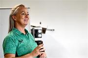 16 August 2025; FAI referee instructor Paula Brady during an FAI / DCC Female Referee Programme course at Irishtown Stadium in Dublin. Photo by Tyler Miller/Sportsfile