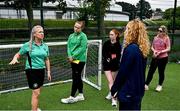 16 August 2025; FAI referee instructor Paula Brady during an FAI / DCC Female Referee Programme course at Irishtown Stadium in Dublin. Photo by Tyler Miller/Sportsfile