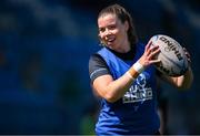 16 August 2025; Kara Mulcahy of Leinster warms up before the Vodafone Women’s Interprovincial Championship Round 2 match between Leinster and Munster at Energia Park in Dublin. Photo by Shauna Clinton/Sportsfile