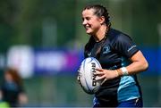 16 August 2025; Katie Corrigan of Leinster warms up before the Vodafone Women’s Interprovincial Championship Round 2 match between Leinster and Munster at Energia Park in Dublin. Photo by Shauna Clinton/Sportsfile