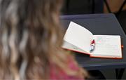 16 August 2025; A general view of a notepad during an FAI / DCC Female Referee Programme course at Irishtown Stadium in Dublin. Photo by Tyler Miller/Sportsfile
