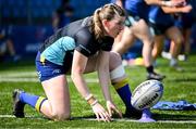 16 August 2025; Heidi Lyons of Leinster warms up before the Vodafone Women’s Interprovincial Championship Round 2 match between Leinster and Munster at Energia Park in Dublin. Photo by Shauna Clinton/Sportsfile