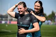 16 August 2025; Heidi Lyons, left, and Sophie Cullen before the Vodafone Women’s Interprovincial Championship Round 2 match between Leinster and Munster at Energia Park in Dublin. Photo by Shauna Clinton/Sportsfile