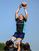 16 August 2025; Molly Boyne of Leinster warms up before the Vodafone Women’s Interprovincial Championship Round 2 match between Leinster and Munster at Energia Park in Dublin. Photo by Shauna Clinton/Sportsfile