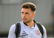 16 August 2025; Adam Frizzell of Derry City arrives for the Sports Direct Men’s FAI Cup third round match between Derry City and Drogheda United at The Ryan McBride Brandywell Stadium in Derry. Photo by Stephen McCarthy/Sportsfile