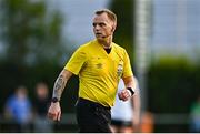 16 August 2025; Referee John Sconnie Walsh during the Sports Direct Women's FAI Cup quarter-final match between Peamount United and Athlone Town at Greenogue Park in Newcastle, Dublin. Photo by Tyler Miller/Sportsfile