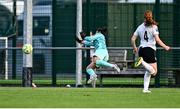 16 August 2025; Athlone Town goalkeeper Maria Matthaiou makes a save in the final moments during the Sports Direct Women's FAI Cup quarter-final match between Peamount United and Athlone Town at Greenogue Park in Newcastle, Dublin. Photo by Tyler Miller/Sportsfile