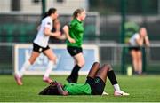 16 August 2025; Mary Phillips of Peamount United reacts after the Sports Direct Women's FAI Cup quarter-final match between Peamount United and Athlone Town at Greenogue Park in Newcastle, Dublin. Photo by Tyler Miller/Sportsfile