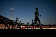 16 August 2025; Derry City players warm up before the Sports Direct Men’s FAI Cup third round match between Derry City and Drogheda United at The Ryan McBride Brandywell Stadium in Derry. Photo by Stephen McCarthy/Sportsfile