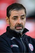 16 August 2025; Derry City manager Tiernan Lynch before the Sports Direct Men’s FAI Cup third round match between Derry City and Drogheda United at The Ryan McBride Brandywell Stadium in Derry. Photo by Stephen McCarthy/Sportsfile