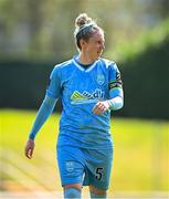 16 August 2025; Jess Gleeson of DLR Waves during the Sports Direct Women's FAI Cup quarter-final match between DLR Waves and Treaty United at UCD Bowl in Dublin. Photo by Seb Daly/Sportsfile