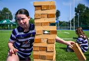 16 August 2025; Family fun day fan zone activities before the Vodafone Women’s Interprovincial Championship Round 2 match between Leinster and Munster at Energia Park in Dublin. Photo by Shauna Clinton/Sportsfile