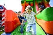 16 August 2025; Family fun day fan zone activities before the Vodafone Women’s Interprovincial Championship Round 2 match between Leinster and Munster at Energia Park in Dublin. Photo by Shauna Clinton/Sportsfile