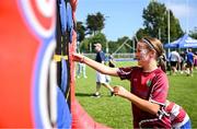 16 August 2025; Family fun day fan zone activities before the Vodafone Women’s Interprovincial Championship Round 2 match between Leinster and Munster at Energia Park in Dublin. Photo by Shauna Clinton/Sportsfile