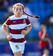 16 August 2025; Action from the Bank of Ireland Half-Time Minis match between Tullow and Coolmine/ Westmanstown during the Vodafone Women’s Interprovincial Championship Round 2 match between Leinster and Munster at Energia Park in Dublin. Photo by Shauna Clinton/Sportsfile