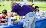 16 August 2025; Family fun day fan zone activities before the Vodafone Women’s Interprovincial Championship Round 2 match between Leinster and Munster at Energia Park in Dublin. Photo by Shauna Clinton/Sportsfile