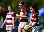 16 August 2025; Action from the Bank of Ireland Half-Time Minis match between Tullow and Coolmine/ Westmanstown during the Vodafone Women’s Interprovincial Championship Round 2 match between Leinster and Munster at Energia Park in Dublin. Photo by Shauna Clinton/Sportsfile