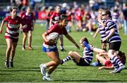 16 August 2025; Action from the Bank of Ireland Half-Time Minis match between Terenure and Portarlington during the Vodafone Women’s Interprovincial Championship Round 2 match between Leinster and Munster at Energia Park in Dublin. Photo by Shauna Clinton/Sportsfile
