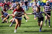 16 August 2025; Action from the Bank of Ireland Half-Time Minis match between Terenure and Portarlington during the Vodafone Women’s Interprovincial Championship Round 2 match between Leinster and Munster at Energia Park in Dublin. Photo by Shauna Clinton/Sportsfile