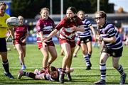16 August 2025; Action from the Bank of Ireland Half-Time Minis match between Terenure and Portarlington during the Vodafone Women’s Interprovincial Championship Round 2 match between Leinster and Munster at Energia Park in Dublin. Photo by Shauna Clinton/Sportsfile
