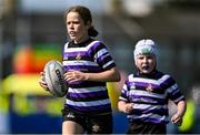 16 August 2025; Action from the Bank of Ireland Half-Time Minis match between Terenure and Portarlington during the Vodafone Women’s Interprovincial Championship Round 2 match between Leinster and Munster at Energia Park in Dublin. Photo by Shauna Clinton/Sportsfile