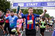 16 August 2025; Sean Bradbury, left, and Michael Campbell, from Coolmine, Dublin, during the Irish Life Dublin Race Series Frank Duffy 10 Mile in Phoenix Park, Dublin. Photo by Seb Daly/Sportsfile