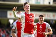 17 August 2025; Chris Forrester of St Patrick's Athletic celebrates after scoring his side's second goal, from a penalty, during the Sports Direct Men’s FAI Cup third round match between St Patrick's Athletic and Shelbourne at Richmond Park in Dublin. Photo by Seb Daly/Sportsfile