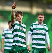 17 August 2025; John McGovern of Shamrock Rovers celebrates after scoring his side's first goal, a penalty, during the Sports Direct Men’s FAI Cup third round match between Shamrock Rovers and Longford Town at Tallaght Stadium in Dublin. Photo by Tyler Miller/Sportsfile