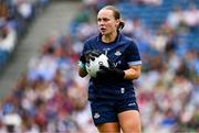 3 August 2025; Dublin goalkeeper Abby Shiels during the TG4 All-Ireland Ladies Football Senior Championship final match between Dublin and Meath at Croke Park in Dublin. Photo by Piaras Ó Mídheach/Sportsfile