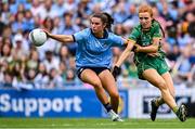 3 August 2025; Kate Sullivan of Dublin in action against Karla Kealy of Meath during the TG4 All-Ireland Ladies Football Senior Championship final match between Dublin and Meath at Croke Park in Dublin. Photo by Piaras Ó Mídheach/Sportsfile