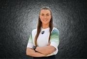18 August 2025; Olympian Eve McMahon poses for a portrait during an Olympic Federation of Ireland media briefing at Olympic House on the Sport Ireland Campus in Dublin. Photo by Sam Barnes/Sportsfile