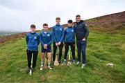 4 August 2025; GAA National Head of Hurling Willie Maher with U16 Hurling competitors, from left, Donnacha Collins of Derry, Sean Og O'Regan of Waterford, Oran Stratford of Galway and Conor Raleigh of Westmeath before the M. Donnelly GAA Poc Fada All-Ireland Finals at Annaverna Mountain in the Cooley Peninsula, Ravensdale, Louth. Photo by Piaras Ó Mídheach/Sportsfile