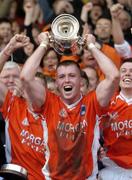 2 October 2004; Armagh captain Ciaran McKeever lifts the  cup. All-Ireland U21 Football Final, Armagh v Mayo, Kingspan Breffni Park, Cavan. Picture credit; Damien Eagers / SPORTSFILE