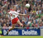 26 September 2004; Cathal O'Neill, Tyrone. All-Ireland Minor Football Championship Final, Kerry v Tyrone, Croke Park, Dublin. Picture credit; Ray McManus / SPORTSFILE *** Local Caption *** Any photograph taken by SPORTSFILE during, or in connection with, the 2004 All-Ireland Minor Football Final which displays GAA logos or contains an image or part of an image of any GAA intellectual property, or, which contains images of a GAA player/players in their playing uniforms, may only be used for editorial and non-advertising purposes.  Use of photographs for advertising, as posters or for purchase separately is strictly prohibited unless prior written approval has been obtained from the Gaelic Athletic Association.
