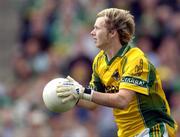 26 September 2004; Brendan Kealy, Kerry goalkeeper. All-Ireland Minor Football Championship Final, Kerry v Tyrone, Croke Park, Dublin. Picture credit; Ray McManus / SPORTSFILE *** Local Caption *** Any photograph taken by SPORTSFILE during, or in connection with, the 2004 All-Ireland Minor Football Final which displays GAA logos or contains an image or part of an image of any GAA intellectual property, or, which contains images of a GAA player/players in their playing uniforms, may only be used for editorial and non-advertising purposes.  Use of photographs for advertising, as posters or for purchase separately is strictly prohibited unless prior written approval has been obtained from the Gaelic Athletic Association.