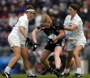 3 October 2004; Siobhan O'Sullivan, Sligo, in action against Elaine Dillon, left, and Brianne Leahy, Kildare. Ladies Junior Football All-Ireland Final, Sligo v Kildare, Croke Park, Dublin. Picture credit; Ray McManus / SPORTSFILE