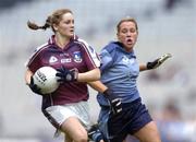 3 October 2004; Geraldine Conneally, Galway, in action against Maria Kavanagh, Dublin. TG4 Ladies Senior Football All-Ireland Final, Dublin v Galway, Croke Park, Dublin. Picture credit; Brian Lawless / SPORTSFILE