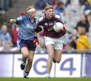 3 October 2004; Lisa Cohill, Galway, in action against Gemma Fay, Dublin. TG4 Ladies Senior Football All-Ireland Final, Dublin v Galway, Croke Park, Dublin. Picture credit; Brian Lawless / SPORTSFILE