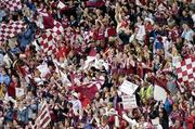 3 October 2004; Galway fans cheer on their side during the game. TG4 Ladies Senior Football All-Ireland Final, Dublin v Galway, Croke Park, Dublin. Picture credit; Ray McManus / SPORTSFILE