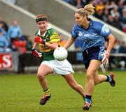 11 September 2004; Louise Kelly, Dublin, in action against Riona Ni Chinneide, Kerry. Dublin v Kerry, O'Moore Park, Portlaoise, Co. Laois. Picture credit; Matt Browne / SPORTSFILE