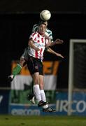 8 October 2004; Gary Beckett, Derry City, in action against Keith Doyle, Shamrock Rovers. eircom league, Premier Division, Shamrock Rovers v Derry City, Richmond Park, Dublin. Picture credit; Brian Lawless / SPORTSFILE