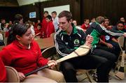 18 October 2013; Celtic Champions Classic Super Hurling 11s player Neil McManus during a visit to St. Adalbert Catholic School, South Olive Street, South Bend, Indiana, USA. Picture credit: Ray McManus / SPORTSFILE